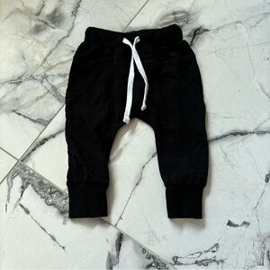 Little Bipsy Black Joggers with White Drawstring